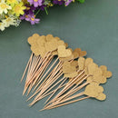 40 Pieces / Set Of Golden Bling Heart Shape Insert Card With Toothpick For