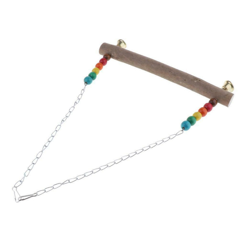 Pet Parrot Swing Wood Bird Parrot Hanging Swing Toys for Parakeet Cockatoo L