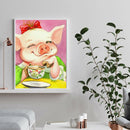 Pig 5D Full Round Rhinestones Drill Diamond Painting Rhinestone Art Picture