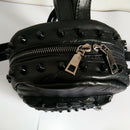 Women'S Leather Rivet Backpack Mini Punk Style Backpack Stitching Backpack