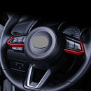 Red ABS Interior Steering Wheel Cover Trim for Mazda CX-3 CX3 2016-2018 Fas X3X1