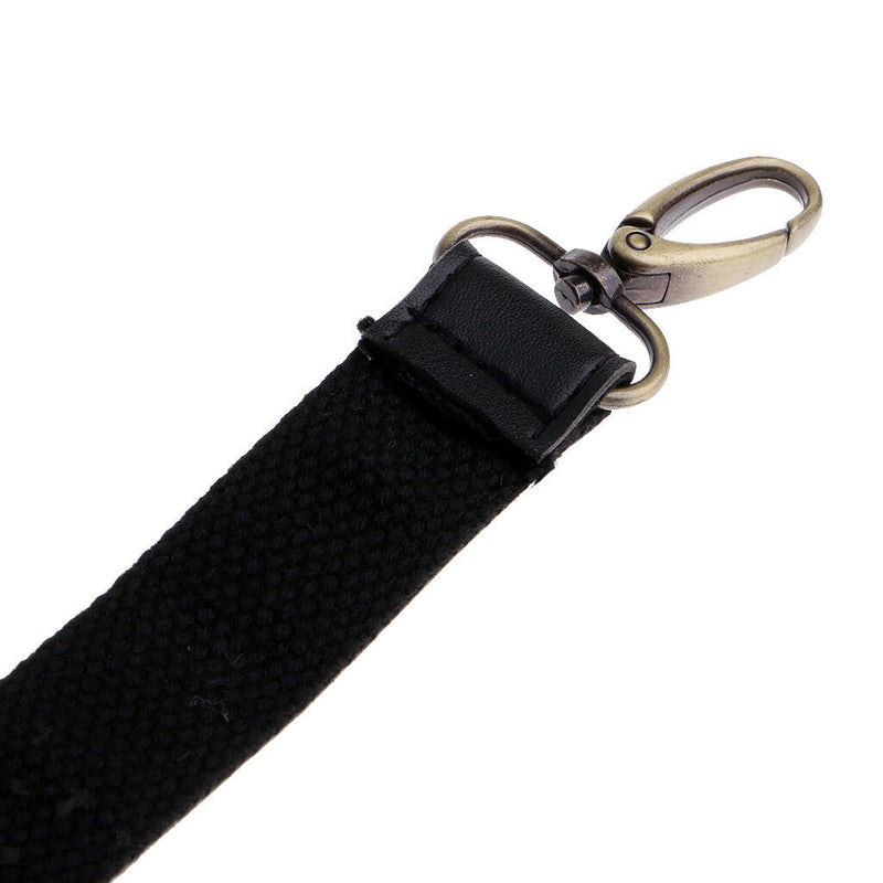 Black PU Leather + Canvas Handbags Bag Strap Handle Holder Replacement 138cm