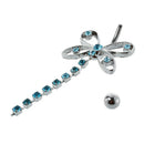 316L Stainless Steel Dragonfly Dangling Belly Naval Button Ring Piercing -