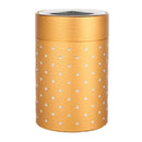 Tea Caddies Round Metal Tea Box with Lid Tea Jar Coffee Powder Cans Golden