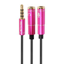 3.5mm Male to Headphone+Mic Audio Splitter Cable for Phone PC Tablet