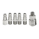 Set of 6pcs Quick Coupler Set Air Hose Connector Fittings 1/4'' NPT Tools