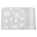 50 Clear Snowflake Cookie Bag, Plastic Cellophane Adhesive Sealant, Bakery