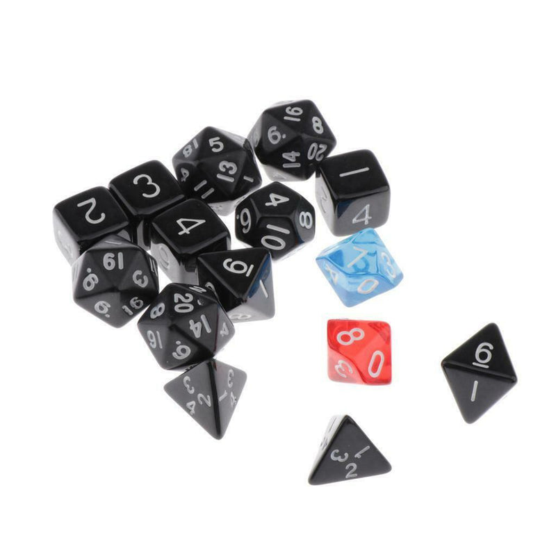 Polyhedral Dice TRPG Dice Acrylic For   Board Game 15pcs