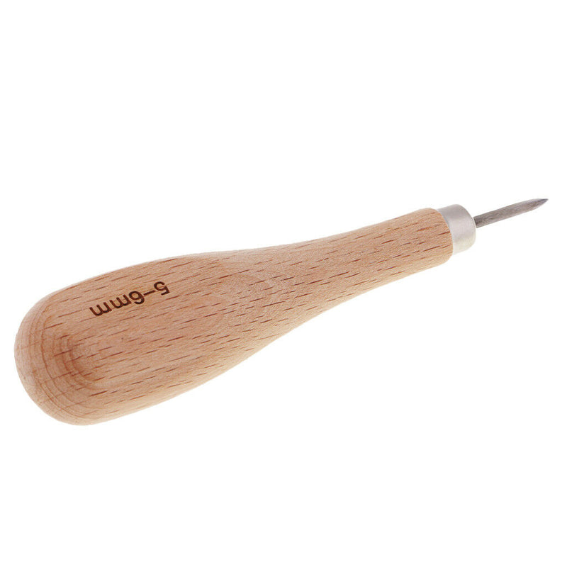 1 Set 3/4/5mm Steel Awl and Round Trimming polished Tool for Leather Crafts