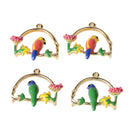 4pcs Parrot Garland Charms Pendant DIY Jewelry Findings Gifts hair Accessory