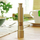 Kitchen Manual Salt Pepper Mill Thumb Push Stainless Steel Spice Grain Port