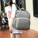 Baby Diaper Bag Backpack Foldable Travel Bassinet Portable Baby Sleep Bed Gray