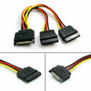 SATA Power 15-pin Y-Splitter Cable Adapter Male to Female Hard New For HDD New