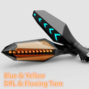 2xAmber+Blue LED 2in1 Motorcycle ATV Turn Signal Light Daytime Running USP