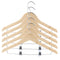 5x Wooden Coat Hanger Suit Garment Clothes Wardrobe Wood Hangers with Clip