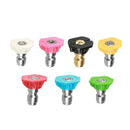 7pcs 1/4 inch High Pressure Washer Car Jet Lance Spray Nozzles Tip 7 Color