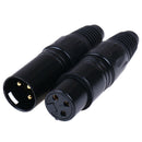 1pair Male Female 3-Pin XLR Microphone Audio Cable Cannon Plug Connecto_