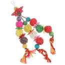 Cage Budgie Colorful Standing Rattan Swing Bird Bite Playing Pet Parrot Chew T3C