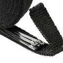 5m Thermal Header Heat Pipe Tape Exhaust Wrap Black Ties Kit for Car Motorcycle
