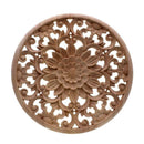 Carved Flower Carving Round Wood Appliques For Furniture Cabinet Unpainted  X2L7