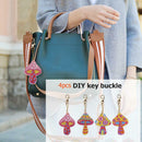 4pcs/set DIY Special-shaped Diamond Painting Mushroom Keychain Key Rings