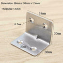Stainless Steel Corner Brace Joint Right Angle Bracket 38mm 30mm 1.5mm x M7C7