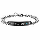 His Beauty Her Beast Alloy His and Her Bracelet Matching Cuban Link Chain W