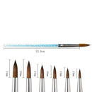 6pcs 100% Pure Kolinsky Acrylic Crimped Nail Brush 13mm/15mm/16mm/17mm/20mm/23mm