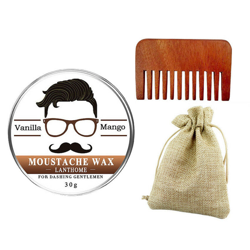 Mustache Beard Wax Natural Moustache Beeswax Care Kit + Beard Balm and Toolkit