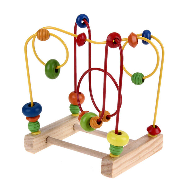 Wooden Toys Baby Math Toys Colorful Mini Around Beads Wire Maze Educational #gib