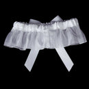 Bridal Double Heart Rhinestone Wedding Garter Satin Toss -White S6I2