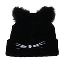 Women  Cat Ears Hat Knitted Acrylic Warm Winter Beanie Caps Crochet Fur