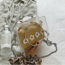 Women'S Solid Color Transparent Jelly Shoulder Bag Ladies Fashion Chain Mes