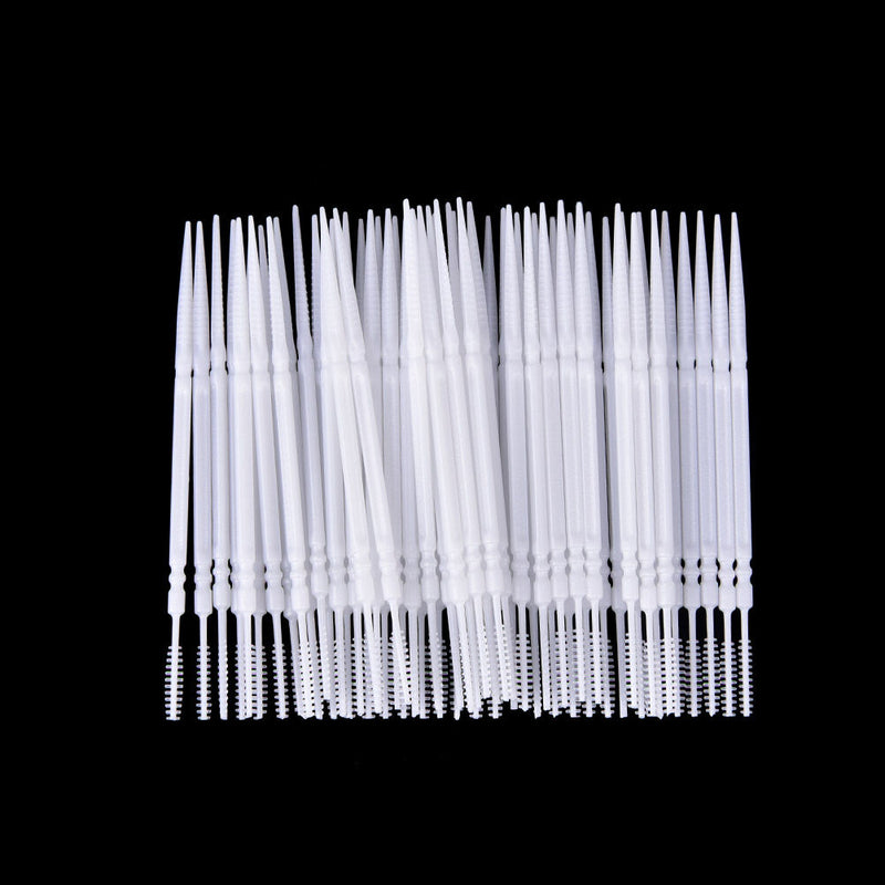 300 Pcs Plastic Dental Picks Oral Hygiene 2 Way Interdental Brush Tooth Pi3C