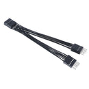 9Pin HD Audio 1 to 2 Port Multiplier Y Splitter Male to Female Extension Cabl BX