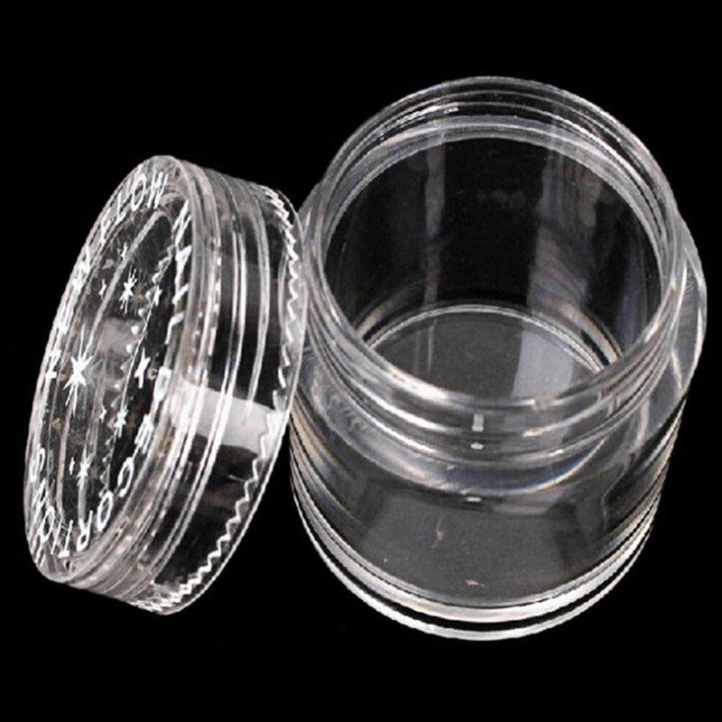10x Plastic  Clear Empty Nail Art Storage Box Rhinestone Bead Container Great 3C