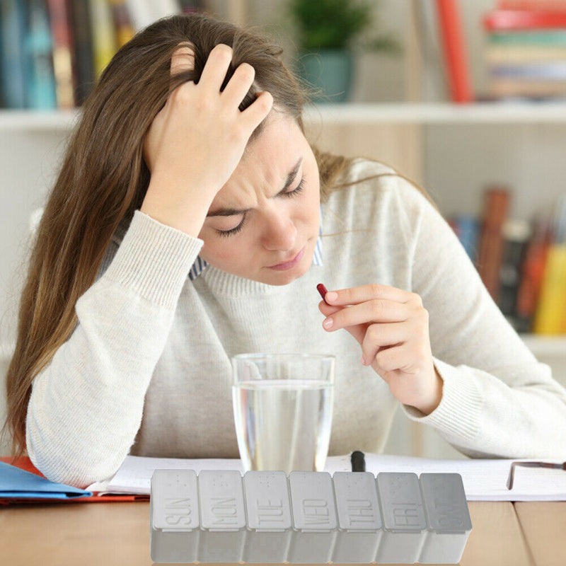 7 Grids 7 Days Weekly Pill Box Seal Tablet Medicine Organizer with Braille