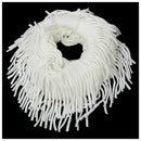Women Warm Infinity 2 Circle Cable Knit Cowl Neck Tassel Scarf Shawl Xmas G T8E9