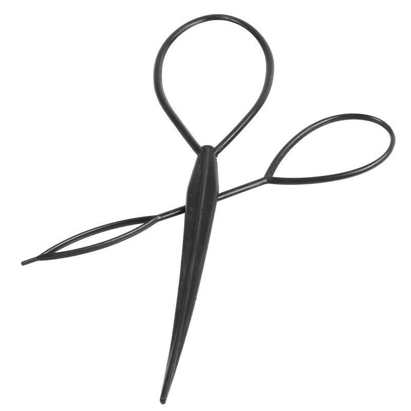 5X(2 pcs Topsy Tail Hair Styler Hair Style Hair Twister Snare Loop Black T9I8)