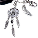 Dreamcatcher Keyring Bag Charm Fashion Boho Jewelry Feather Keychain Black G6J5