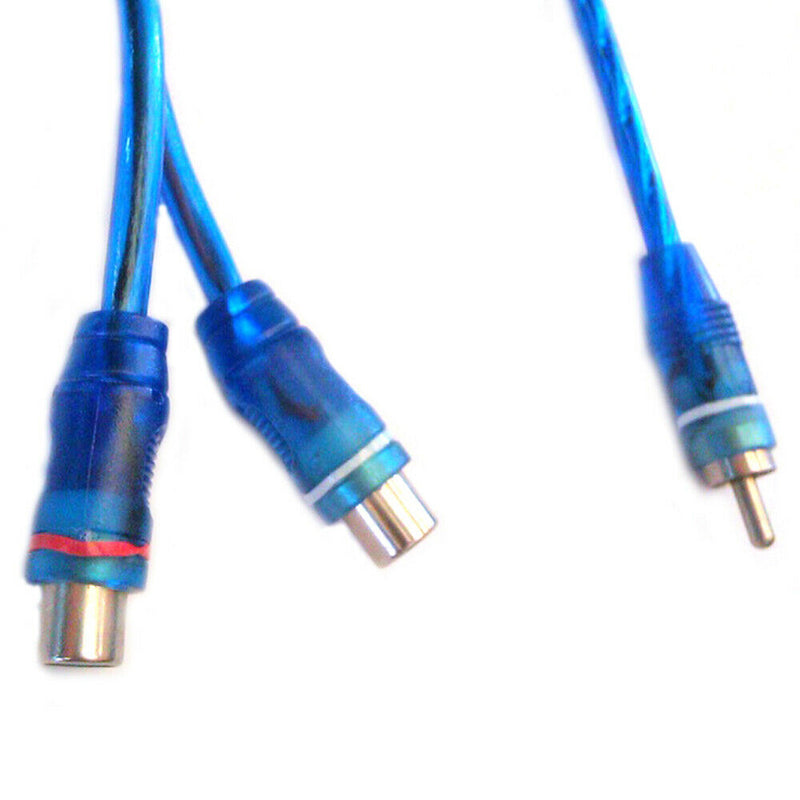 1 RCA Male To 2 Female Splitter Stereo Audio Y Adapter Cable Wire Plug Connector