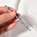 Printing Flower Stainless Steel Slant Tip Eyebrow Tweezer Hair Removal Random ~