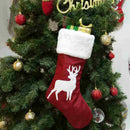 Large Christmas Stocking Elk Pattern Sock Gift Holder Christmas Tree Decora A2L4