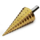 4-39Mm Hss Round Handle Straight Groove Pagoda Drill Titanium-Plated Step D