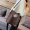 Crocodile PU Leather Women Shoulder Bag Messenger Bucket Handbag (Coffee) A