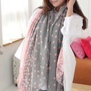 Fashion Women Dot Dual Color Long Soft Voile Scarf Stole Shawl Winter Neck Wrap