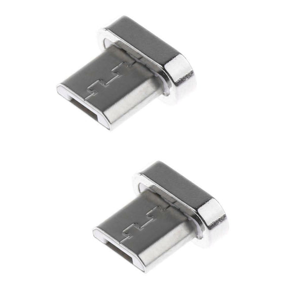 2 Pieces Magnetic Tips Micro USB Adapter Connector Head For Android Phones
