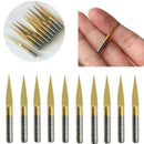 10x 3.175mm Carbide PCB Engraving Bits CNC Router Tool 10 Degrees 0.1mm V-Shape