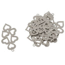 10PCS Stainless Steel Hollow Heart Charm Pendants For Jewellery Making DIY  Y3M9