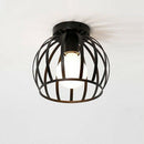 Industrial Ceiling Light Retro Metal Cage Iron Black, Pendant Light Fixture